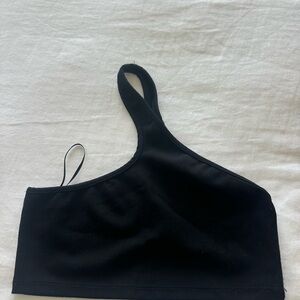Asymmetrical Black Women's Crop top